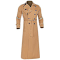 Miniatyrbild 2 av 5: Herrar Lång Trenchcoat Krage Överrock Casual Vinterjacka Enfärgad Ytterkläder Khaki M