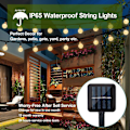 Miniatyrbilde 4 av 5: Solar LED Lyslenke Ute/Inne, 8 Moduser og Vanntett Utendørs Lyslenke for Balkong, Hage, Trær, Bryllup, Fester, Terrasse