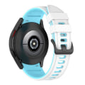 Miniatyrbilde 3 av 5: To-fargets silikonrem for Galaxy Watch4/5/6 40mm 44mm/Watch6 Classic 43mm 47mm/Watch 5 Pro 45mm White Sky Blue