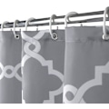 Miniatyrbillede 5 af 5: Bruseforhæng, Badeværelsesforhæng med 12 Kroge, Vandtæt Polyester Grey Geometric