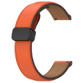 Miniatyrbillede 2 af 5: 20mm Læder Foldespænde Urrem til Samsung Galaxy Watch6 40mm 44mm/Watch6 Classic 43mm 47mm Orange