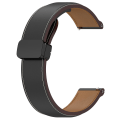 Miniatyrbillede 2 af 5: 20mm Læder Foldespænde Urrem til Samsung Galaxy Watch6 40mm 44mm/Watch6 Classic 43mm 47mm Black