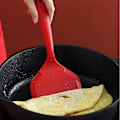 Miniatyrbild 5 av 5: Silikonspatel pannkaksspade omelettspatel vändare för ägg fisk pannkaka pizza och biff bred mjuk pizzaspade non-stick värmebeständig kök Red Large