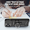 Miniatyrbilde 4 av 5: Kompatibel med iPhone 13 Pro Max Stativdeksel med Skyvbart Kameradeksel, Innebygd 360 Roterende Ring Kickstand Magnetisk Deksel til iPhone 13 Pro Max 6.7
