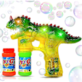 Miniatyrbillede 1 af 4: Jurassic Dinosaur Sæbeboblepistol med Lys | Sæbebobleblæser Legetøj til Småbørn, Børn, Fester | LED Blinkende Lys, Ekstra Refill Flaske