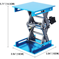 Miniatyrbillede 4 af 5: Løftebord Rustfrit Stål Lab Jack Stand Bordløft Laboratorium Mini Sakselift Jack Platform 4\" x 4\" Højde Udvidbar, Lastekapacitet 5KG Blå