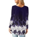 Miniatyrbillede 3 af 4: Dame Skjorter Flæse Løs Knap Tunic Toppe Til Kvinder Purpleflo L