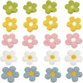 Miniatyrbild 1 av 5: Handgjorda stickade virkade broderade leende ansikte solrosblommor lappar syapplikationer prästkragar blommor lapp för kvinnors kläder huvudbonader hårklämmor Ha