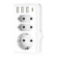 Miniatyrbillede 1 af 5: Usb Stikdåse, 7-i-1 Multistikdåse, 3 Usb og 1 Type-c Port, 3-vejs Stikdåseadapter med Usb Oplader (2 Euro Stikdåser og 1 Schuko Stikdåse)