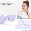 Miniatyrbilde 3 av 5: 2 Pakke Rammeløse Hjerteformede Solbriller Kvinner Ett Stykke Transparent Trendy Kjærlighet style9