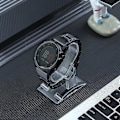 Miniatyrbild 3 av 4: 22 mm klockarmband för Garmin Forerunner 965/955/945/935, 5 pärlor i titanstål med snabbspänne Grey