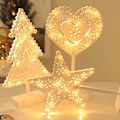 Miniatyrbillede 2 af 5: LED Stjerne Rattan Hul Form Bordlampe Juledekoration size2