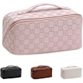 Miniatyrbillede 1 af 5: Vandtæt kosmetik- og makeup taske PU toilettaske Læder toilettaske til rejser, badeværelse og opbevaring (23*5*12*12 cm)