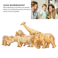 Miniatyrbillede 4 af 5: 7 stk. Safari Dyrefigurer Legetøj Guldfarve Vilde Zoo Dyr Figurer