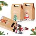 Miniatyrbilde 3 av 5: Kraftpapir Gaveposer Med Håndtak, Pakke Med 24 Julepapirposer Gaveposer - Juleposer Sjokolade Godteri Organiserings Gaveeske Til Jul Bursdag 24 pieces