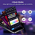 Miniatyrbillede 2 af 5: LED Hexagon Væglampe Smart Modulær RGBIC Honeycomb Lampe med APP Fjernbetjening og Musik Synkronisering USB Drevet Hexagon Computer Gaming Lamper til Spil 6pcs