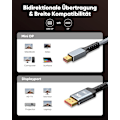Pikkukuva 5 / 5: Mini Dp - Dp 1.4 -kaapeli 2m 8k@60hz Nylonpunos - Thunderbolt Macbook -näyttö