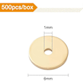 Miniatyrbilde 5 av 5: 500 stk. 18K Gullbelagte Messing Spacer Perler Skive Metall Spacer Perler for Smykkefremstilling og Håndarbeid 6x0.5mm (Hull: 1mm)