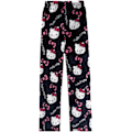 Miniatyrbild 1 av 3: Pyjamabyxor för kvinnor, fluffiga kattpyjamasbyxor, söta anime-flanellpyjamas, bekväma loungebyxor Black L