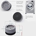 Miniatyrbillede 2 af 4: Universal 4-delt Vaskemaskine Fodpuder Anti-vibration Vaskemaskine Måtte - Skridsikre Gummipuder / Fødder Stabilisator Sokkel