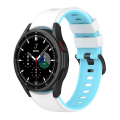 Miniatyrbillede 2 af 5: Silikone Urrem Til Samsung Galaxy Watch6 40/44mm/ Watch6 Classic 43/47mm/Watch 4/5 40/44mm White  Sky Blue