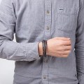 Miniatyrbild 5 av 5: Sztxj Läderarmband för män med magnetlås Flerskiktat flätat läderarmband för män i kohud