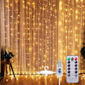 Miniatyrbild 1 av 5: LED-ljusslingor, Ljusgardin 300 LED-lampor USB-gardinljusslinga med fjärrkontroll Timer för dekorativ inredningsbelysning Fyra färger Warm white