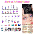 Miniatyrbillede 2 af 5: 3 Æsker Rhinestones til Negle, Negle Sten med Krystaller Rhinestones, Neglekunst Tilbehør style4