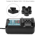 Miniatyrbillede 4 af 5: 10.8V~12V Lithium Batterioplader til Makita, DC10WD DC10SB DC10WC BL1015 BL1016 BL1021B BL1041B Oplader Udskiftning til Makita Sort