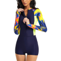 Miniatyrbillede 1 af 5: Dame Heldragt Badedragt Langærmet Rash Guard Dame Våddragt Atletisk Navy Yellow M