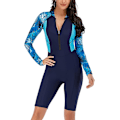 Miniatyrbillede 1 af 5: Dame Heldragt Badedragt Langærmet Rash Guard Dame Våddragt Atletisk Navy Blue 2935 L