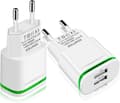 Usb-väggladdare, 2-pack 2.1a 5v 2-portars universell LED-strömförsörjningsadapter