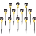 Miniatyrbild 1 av 5: Solcellslampor utomhus, rostfritt stål vattentäta utomhuslampor - 12-pack, LED-landskapsbelysning utomhus solcellslampor solcellslampor solcellslampor