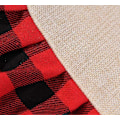 Miniatyrbillede 4 af 5: 48 tommer juletræstæppe Buffalo Plaid Flæse Burlap Træstæppe Rustik Juledekoration
