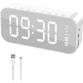 Miniatyrbild 1 av 5: 2 i 1 väckarklocka med Bluetooth-högtalare, USB-laddningsbar, LED-display, stereoljud