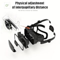 Pikkukuva 5 / 5: VR-lasit Virtuaalitodellisuus VR 3D-lasit VR-setti 3D-virtuaalitodellisuuslasit, Säädettävät VR-lasit tukevat 7,2 tuumaa