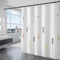 Duschdraperi 180x200cm Vattentät Polyestertyg Maskintvättbar Badrumsdraperi Vit