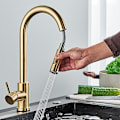 Miniatyrbild 4 av 4: Enkelgrepp Pull-down Köksblandare, Köks Touch Sensing Rostfritt Stål Kran Diskho Induktion Pull-typ Rotation