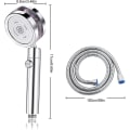 Miniatyrbilde 4 av 5: 360 Power Dusjhode og Slange 1,5 m, Acsergery Vannbesparende Roterende Vifte Dusj Gave