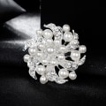 Miniatyrbild 5 av 5: Brosch Pin Body Elfenbensfärg Simulerad Glänsande Kristallsmycke Glas Strass Blomuppsättning För Bröllopsbukett Dekoration