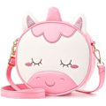 Miniatyrbillede 1 af 5: Lille Pige Crossbody Taske Småbørn Pung Taske Læder Baby Rygsæk Til Børn Piger (enhjørning Pink)