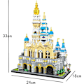 Miniatyrbillede 5 af 5: Verdensarkitektur Forlystelsespark Stort Drømmeslot Model (5297 stk.) DIY Mikro Mini Klodser Byggelegetøj til Børn og Voksne
