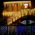 Miniatyrbild 3 av 5: Led fönstergardin ljusslinga, inomhus utomhus bröllopsfest dekoration Warm white 5*0.4