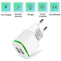 Miniatyrbillede 3 af 5: USB Stikoplader, 2-pak 2.1a 5v 2 Port Universal LED Strømforsyningsadapter Udskiftning