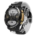 Miniatyrbilde 2 av 5: Erstatningsklokkereim for Huami Amazfit T-Rex 2, Nylonflettet Justerbar Løkke Armbånd Black White