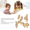 Miniatyrbild 3 av 5: 7 st Safari Djurfigurer Leksak Guld Färg Vilda Djur Zoo Figurer