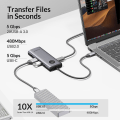 Pikkukuva 4 / 5: 8-in-1-telakointiasema HD+VGA PD 100W -lataus Gigabit Ethernet Monitoiminen Type-C Hub Silver