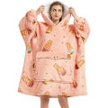 Miniatyrbillede 1 af 5: Oversized Hætteklæde Tæppe Sweatshirt til Kvinder, Printet Flanel Sherpa Tæppe Stor Lomme, Super Blød Varm Hyggelig Bærbar Tyk Hættetrøje One Size Passer Til Alle