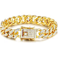 Miniatyrbillede 1 af 5: Cuban Links Kæde 13mm Iced Out Cuban Link Halskæde Guld Sølvbelagt Halskæder Kæde Diamantkæde Hip Hop Smykker Gave