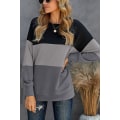 Miniatyrbilde 3 av 5: Løs Crew Neck Pullover Genser Langermet Topp Dame